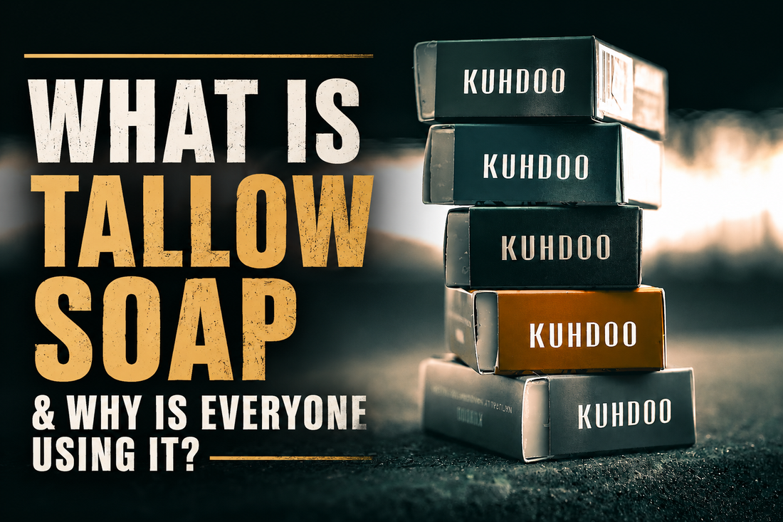 Collection of Tallow Soaps by Kuhdoo with "What Is Tallow Soap & Why Is Everyone Using It?"