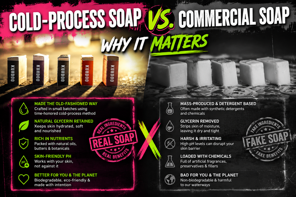 Info graphic "Cold-Process Soap vs. Commercial Soap: Why It Matters"