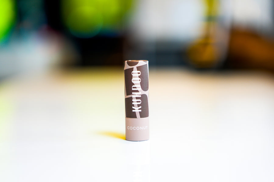 Coconut lip balm with moisturizing tropical oils