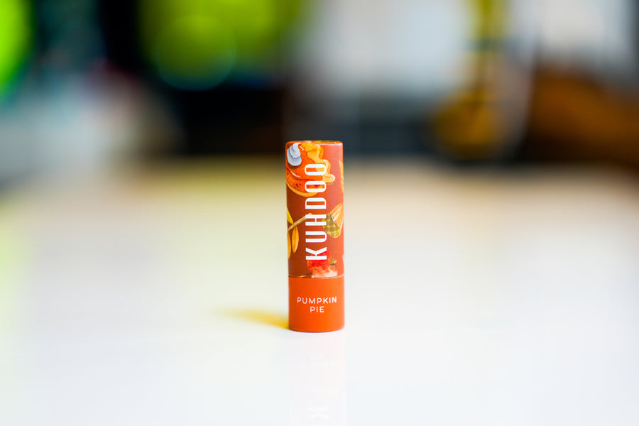 Pumpkin pie lip balm with festive spiced scent