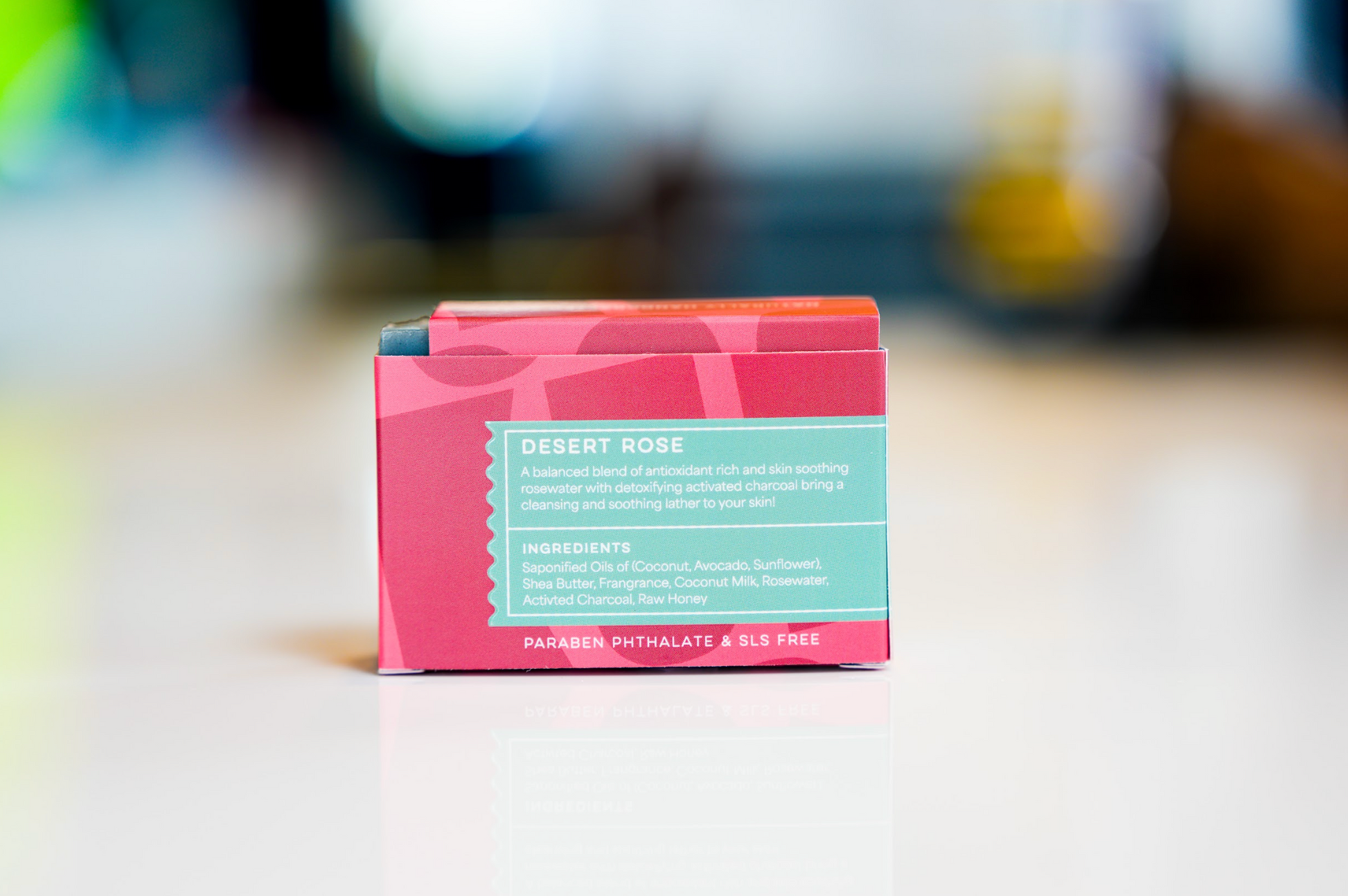 Desert Rose – soap bar back label with Soft, Modern Scent