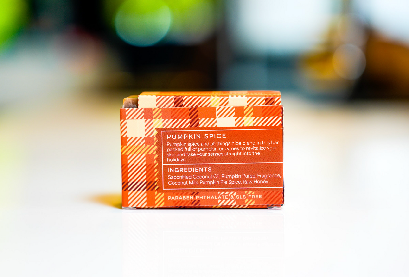 Pumpkin Spice – soap bar back label with Warm, Spiced Scent