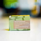 Matcha mushroom soap back label with antioxidant-rich blend