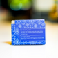 Snowflake soap bar back label with gentle winter scent, showing ingredients and eco-friendly label