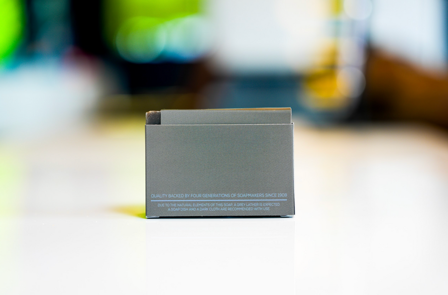 Troubadour soap back label with artisanal fragrance details