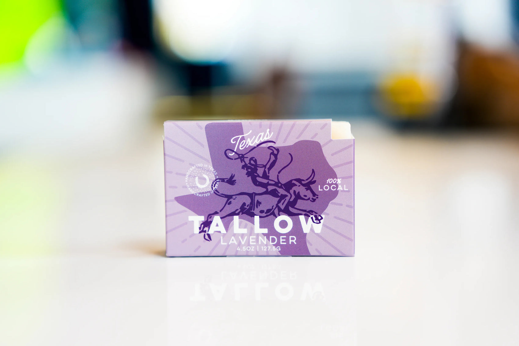 Lavender tallow soap bar front packaging - Kuhdoo (The Best Soap on Earth)
