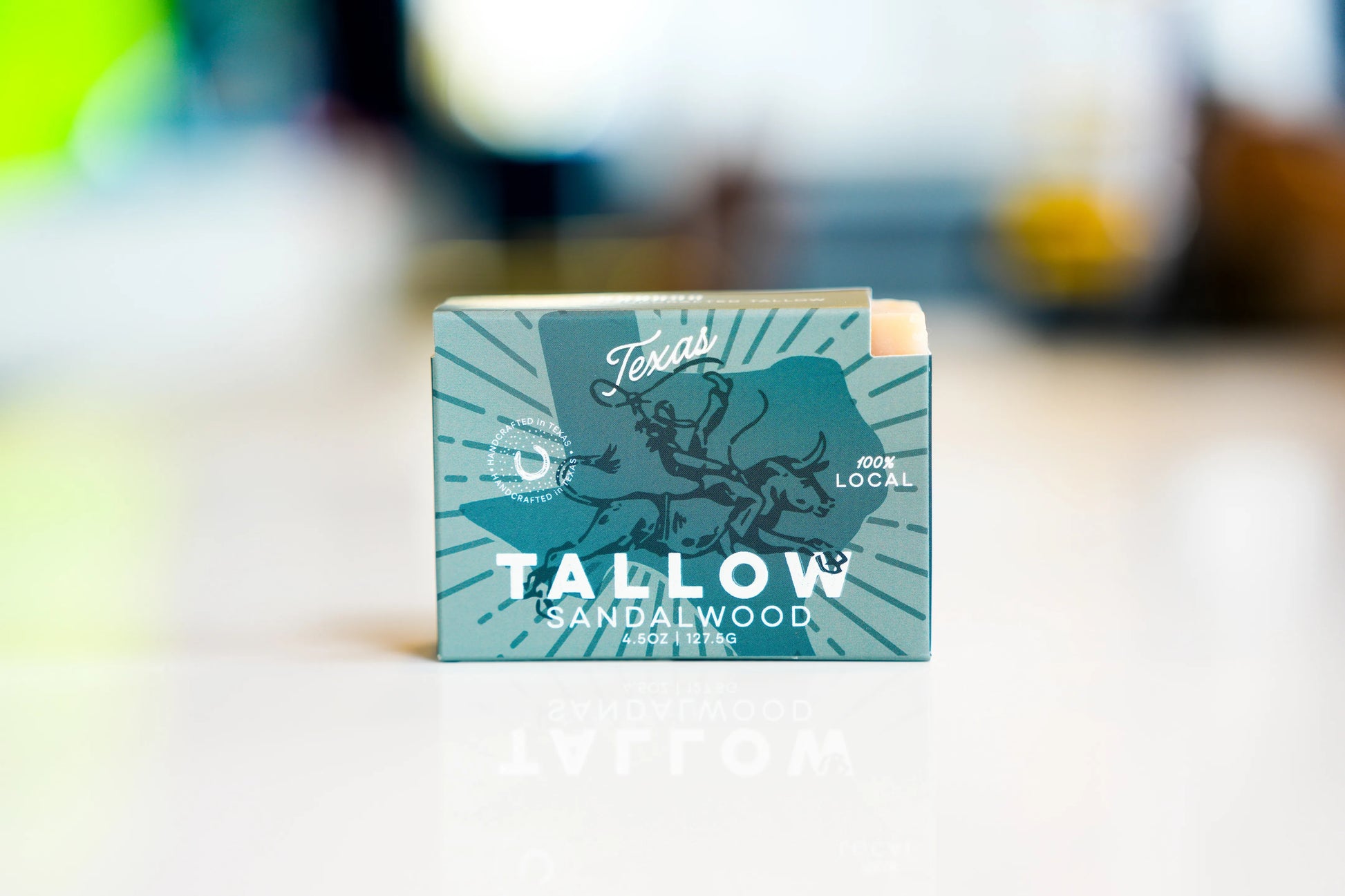 Handcrafted tallow sandalwood soap bar front packaging - Kuhdoo (The Best Soap on Earth)