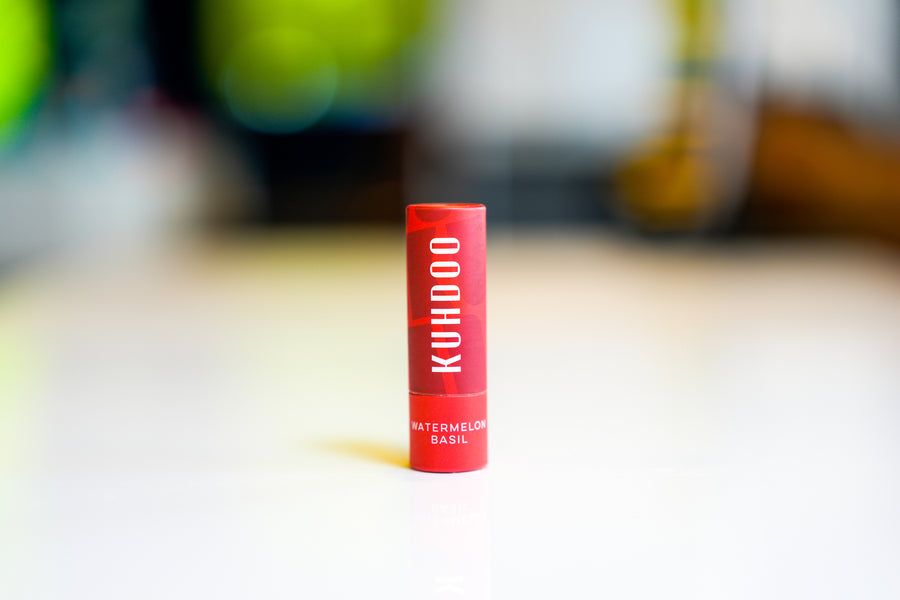 Watermelon basil lip balm with refreshing herbal flavor